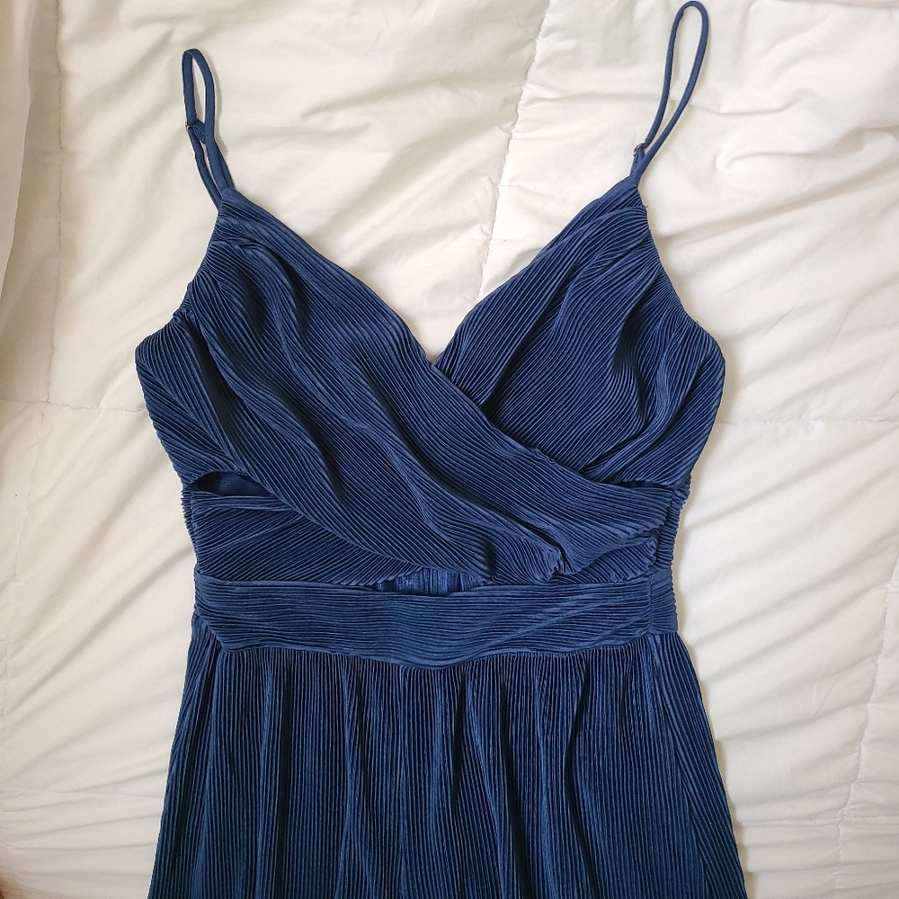 Astr Blue Ribbed Cut Out Jumpsuit - Picture 6 of 15